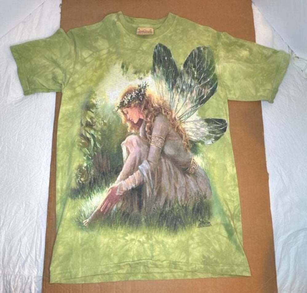 VTG Y2K The Mountain Green Fairy Tie-Dye T-Shirt Mary Baxter St. Clair Size M